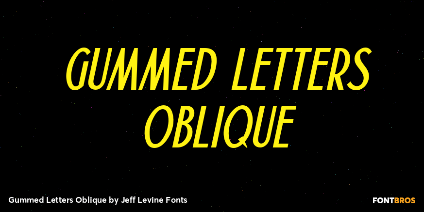 Gummed Letters Oblique Font Poster #1