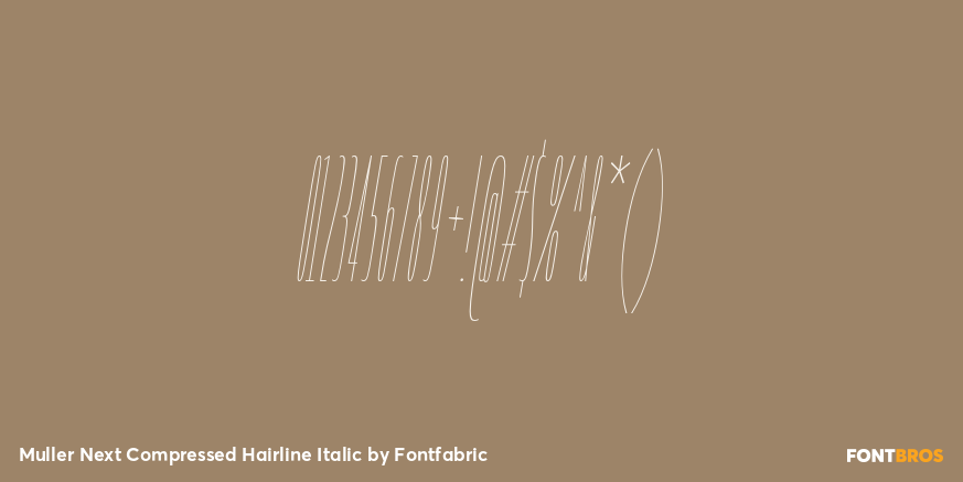 Muller Next Compressed Hairline Italic Font Poster #4
