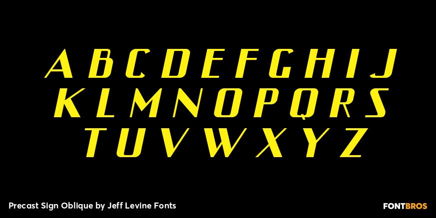 Precast Sign Oblique Font Poster #3