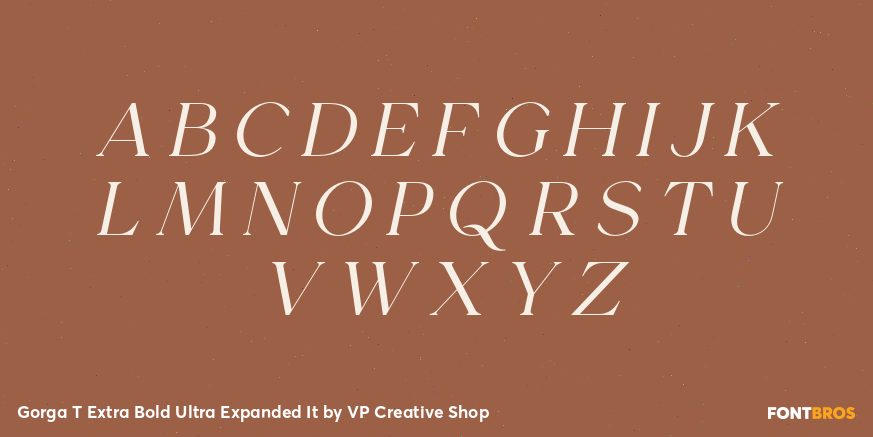 Gorga T Extra Bold Ultra Expanded It Font Poster #2