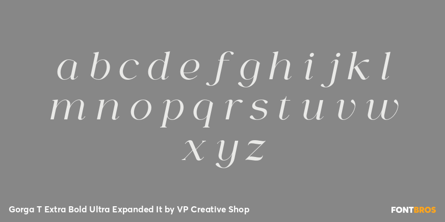 Gorga T Extra Bold Ultra Expanded It Font Poster #3