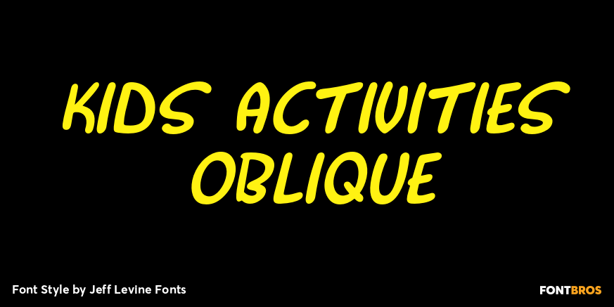 Kids Activities Oblique Font Poster #1