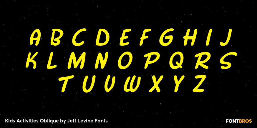 Kids Activities Oblique Font Poster #3