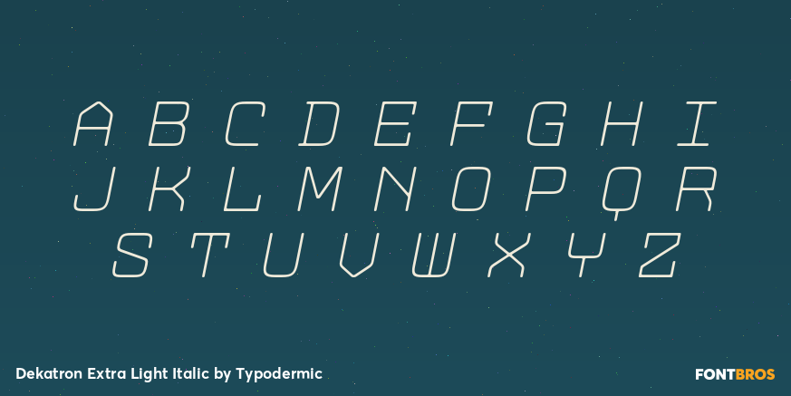 Dekatron Extra Light Italic Font Poster #2