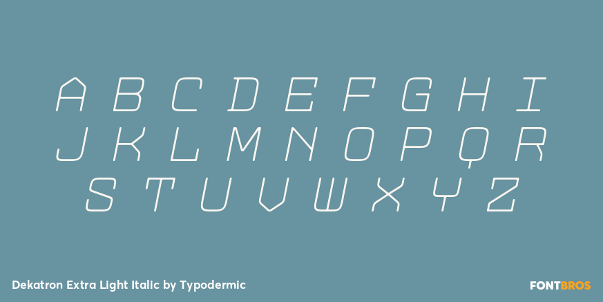 Dekatron Extra Light Italic Font Poster #1