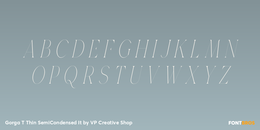 Gorga T Thin SemiCondensed It Font Poster #2