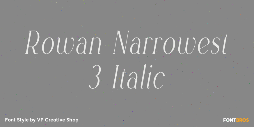 Rowan Narrowest 3 Italic Font Poster #1