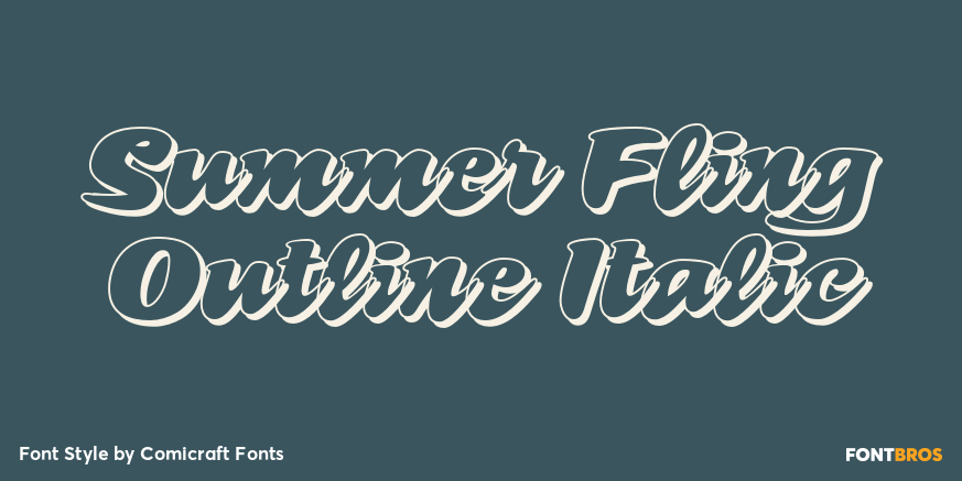Summer Fling Outline Italic Poster
