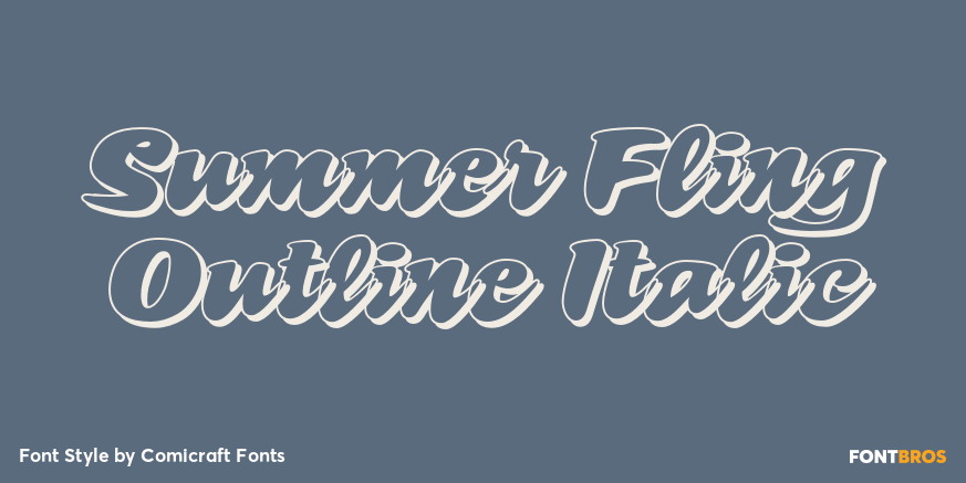 Summer Fling Outline Italic Poster