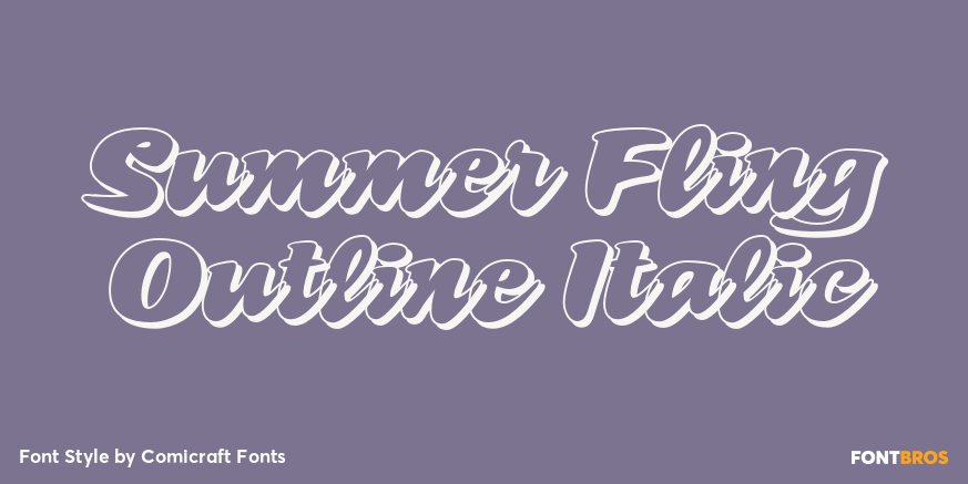 Summer Fling Outline Italic Poster
