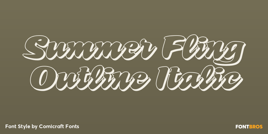 Summer Fling Outline Italic Poster