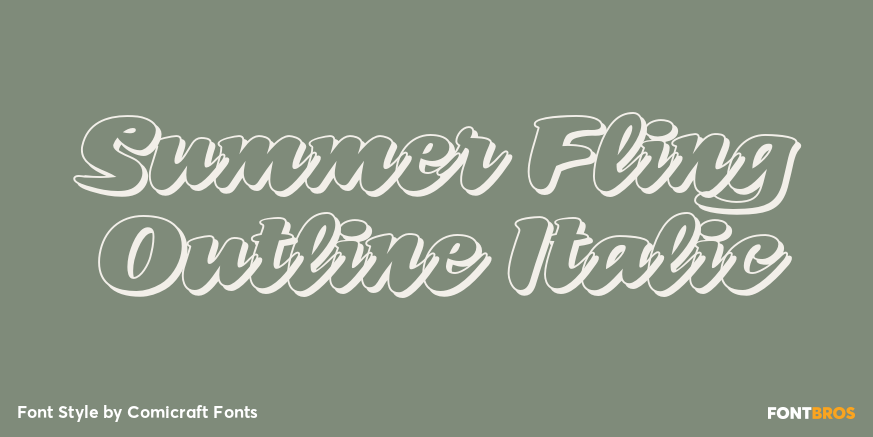 Summer Fling Outline Italic Poster