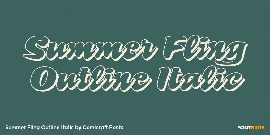 Summer Fling Outline Italic Poster