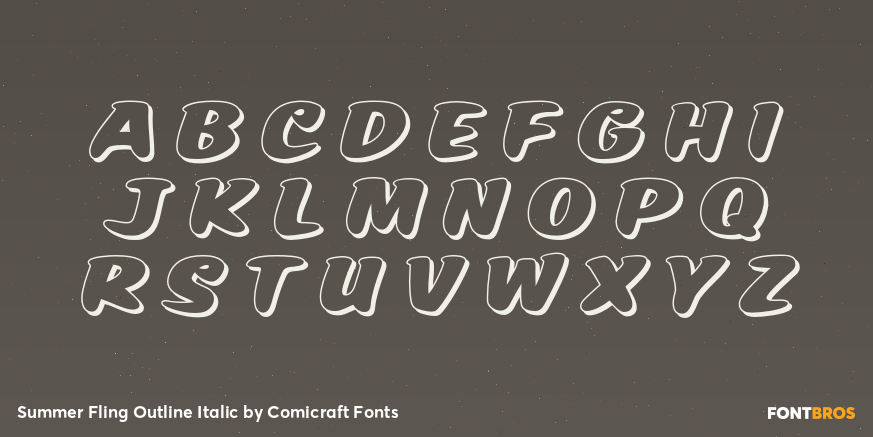 Summer Fling Outline Italic Font Poster #2