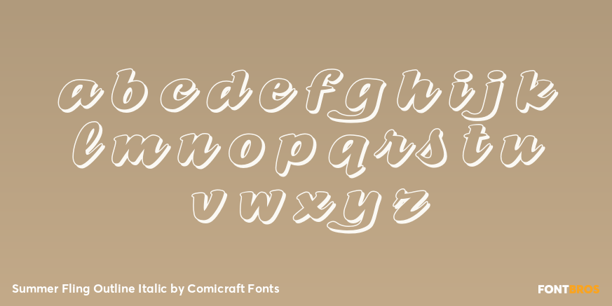 Summer Fling Outline Italic Font Poster #3