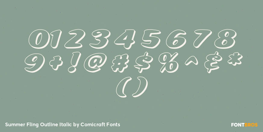 Summer Fling Outline Italic Font Poster #4