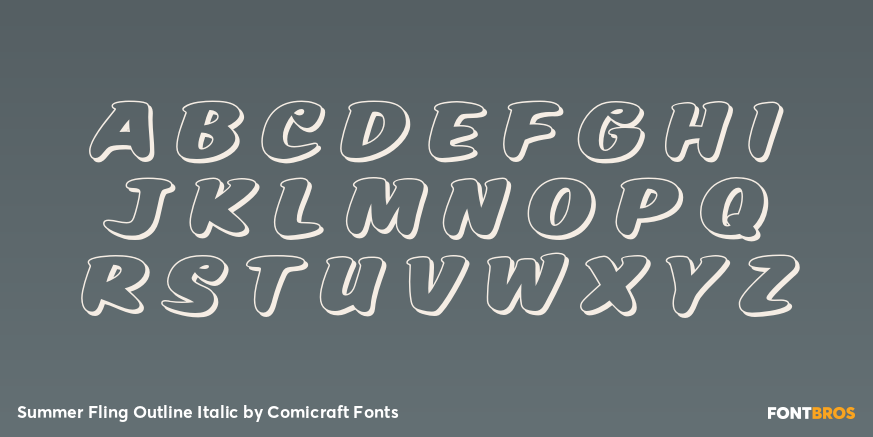 Summer Fling Outline Italic Font Poster #1