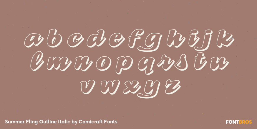 Summer Fling Outline Italic Font Poster #1