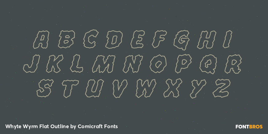 Whyte Wyrm Flat Outline Font Poster #3