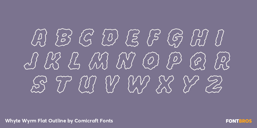 Whyte Wyrm Flat Outline Font Poster #2