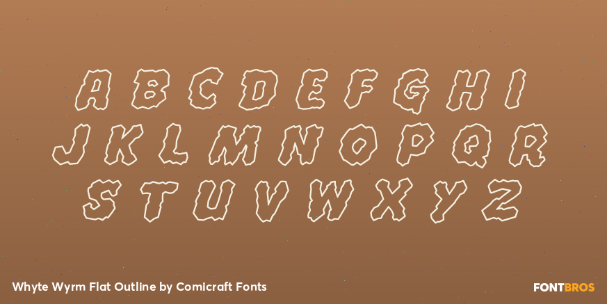 Whyte Wyrm Flat Outline Font Poster #3