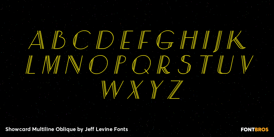 Showcard Multiline Oblique Font Poster #2