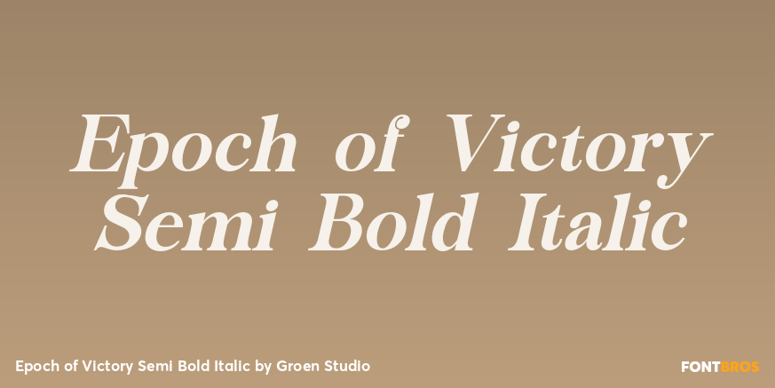 Epoch of Victory Semi Bold Italic Poster