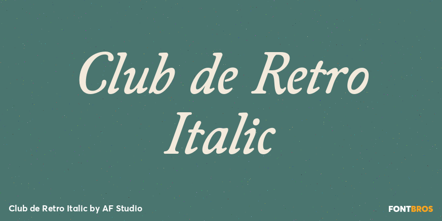 Club de Retro Italic Poster