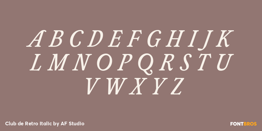 Club de Retro Italic Font Poster #2