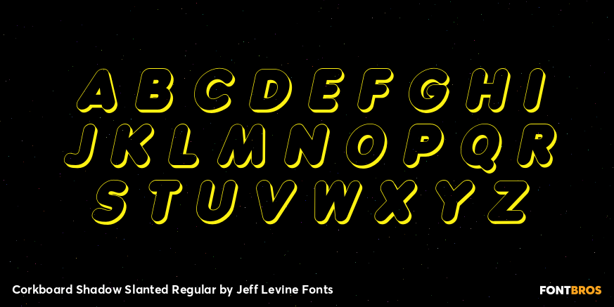 Corkboard Shadow Slanted Regular Font Poster #2