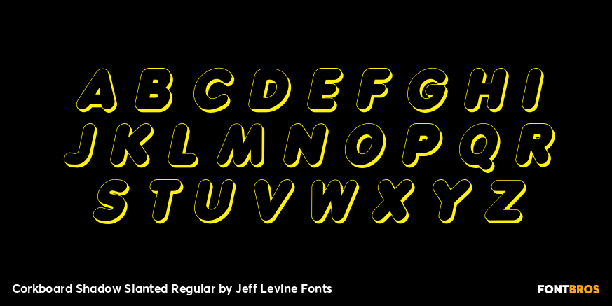 Corkboard Shadow Slanted Regular Font Poster #3