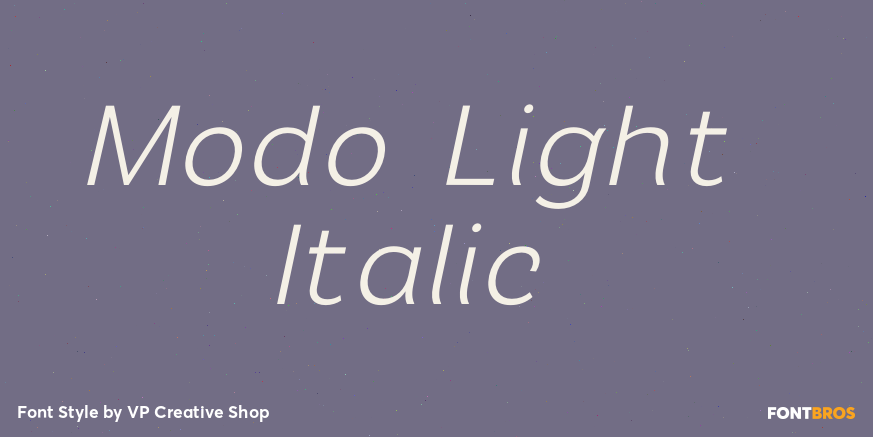 Modo Light Italic Font Poster #1