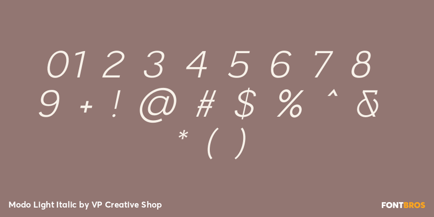 Modo Light Italic Font Poster #1