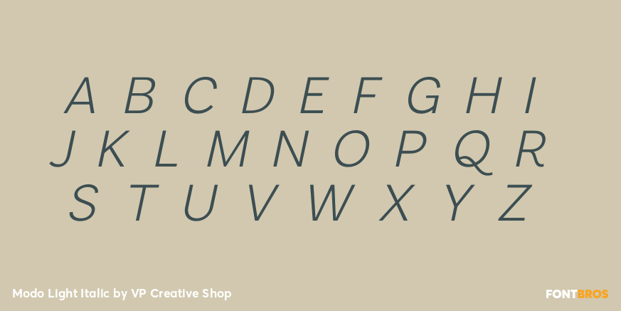 Modo Light Italic Font Poster #1