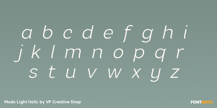 Modo Light Italic Font Poster #1