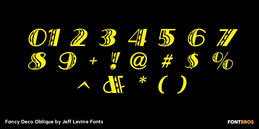 Fancy Deco Oblique Font Poster #1
