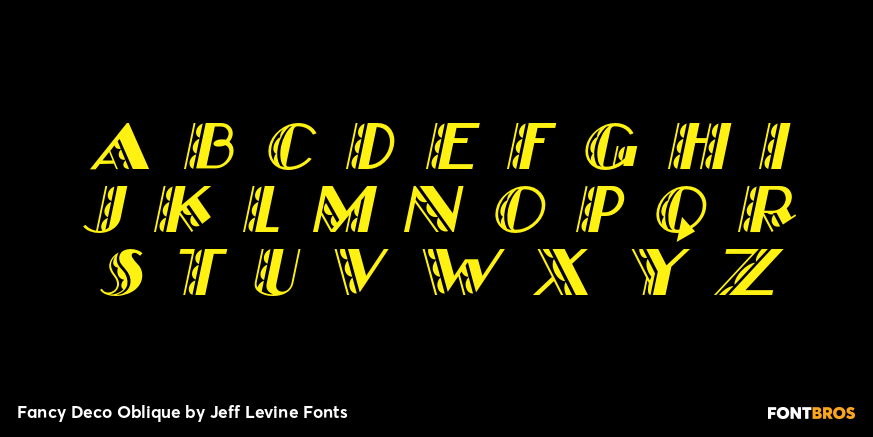 Fancy Deco Oblique Font Poster #1