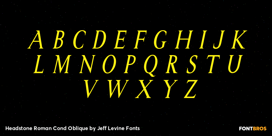 Headstone Roman Cond Oblique Font Poster #3