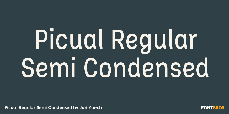 Picual Regular Semi Condensed Font Poster