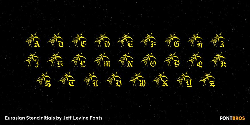 Eurasian Stencinitials Font Poster #3