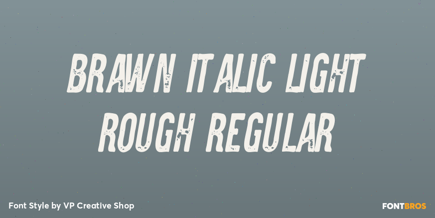 Brawn Italic Light Rough Regular Poster