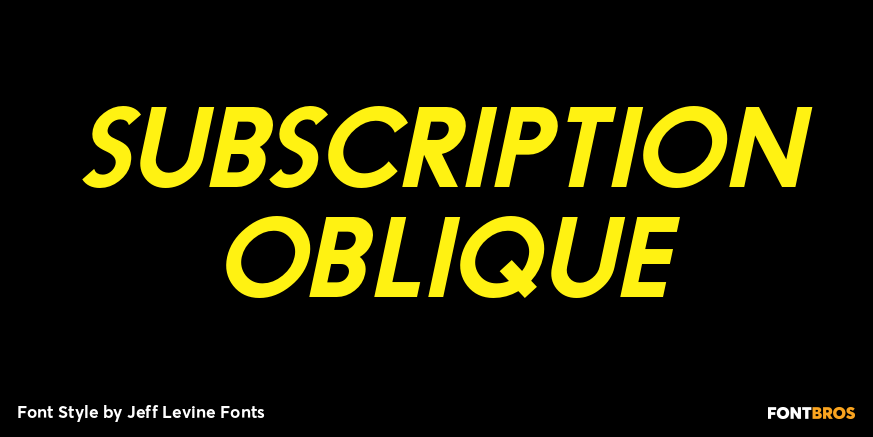Subscription Oblique Font Poster #1