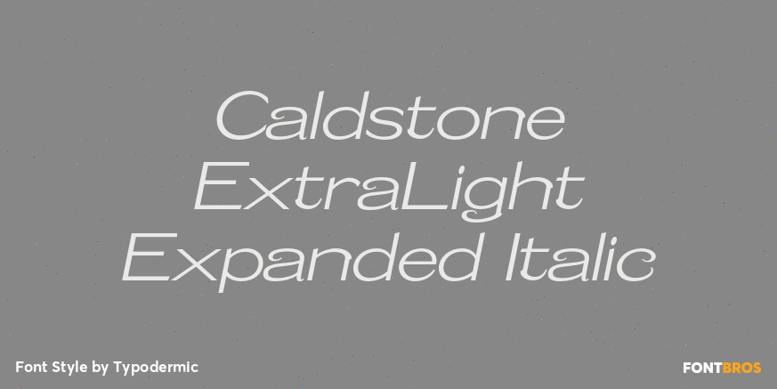 Caldstone ExtraLight Expanded Italic Poster