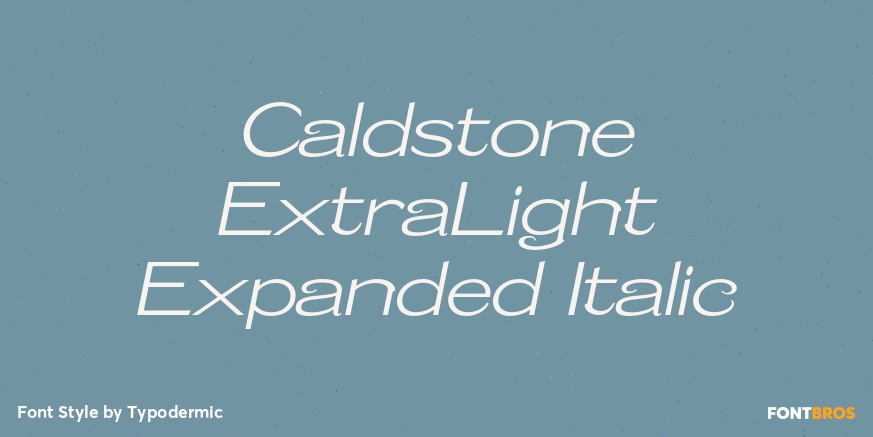 Caldstone ExtraLight Expanded Italic Poster