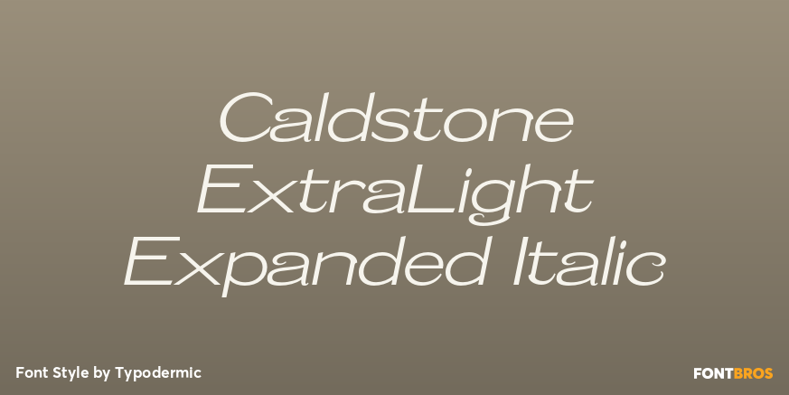Caldstone ExtraLight Expanded Italic Poster