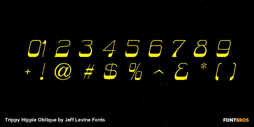 Trippy Hippie Oblique Font Poster #1