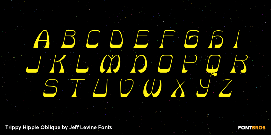Trippy Hippie Oblique Font Poster #3