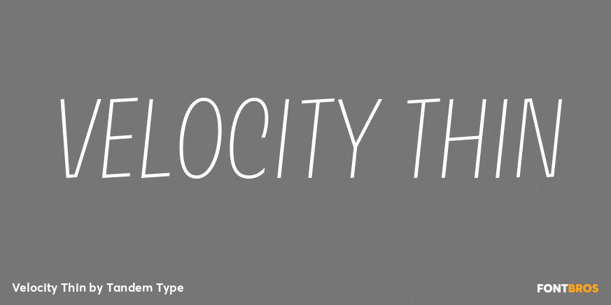 Velocity Thin Font Poster