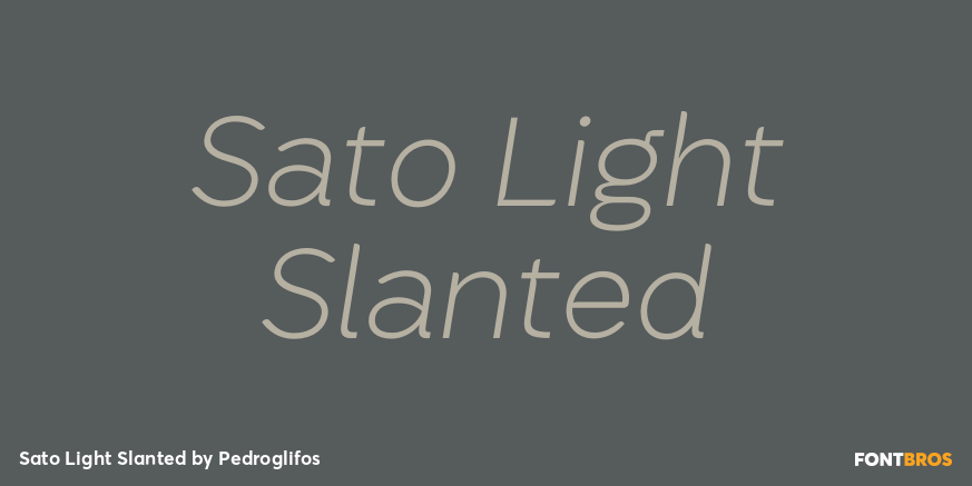Sato Light Slanted Font Poster #1