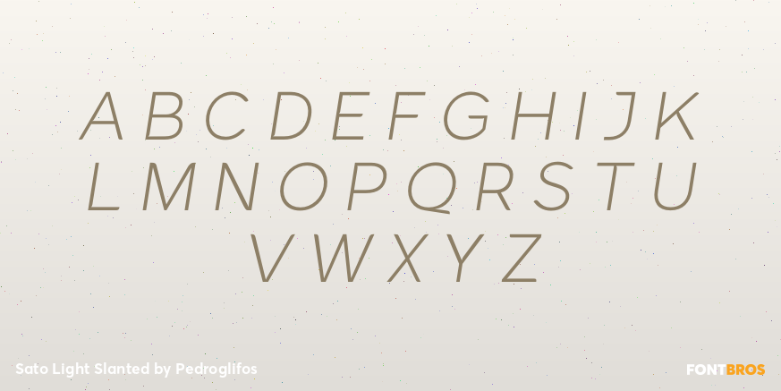 Sato Light Slanted Font Poster #2